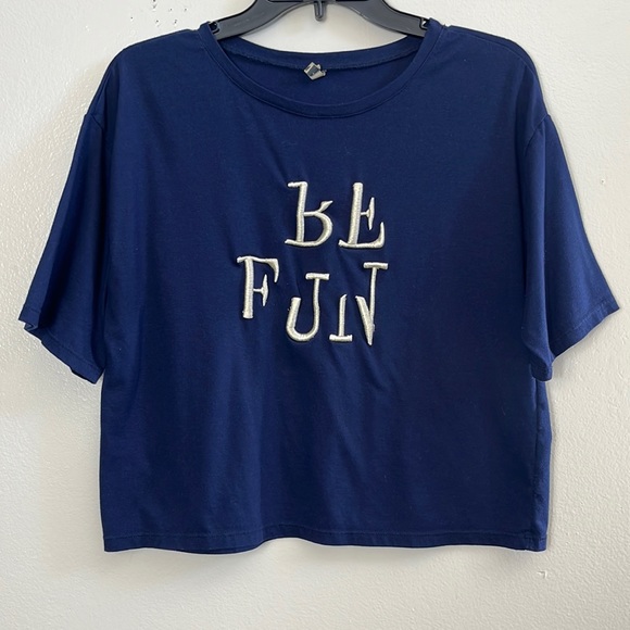 People concept top cropped blue women’s size L - Picture 1 of 6